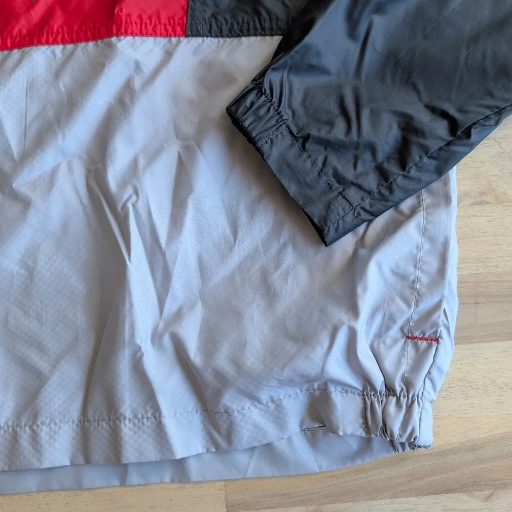 Columbia Kids XS 6/7 Windbreaker Jacket‎ Half Zip Colorblock Grey Black Red